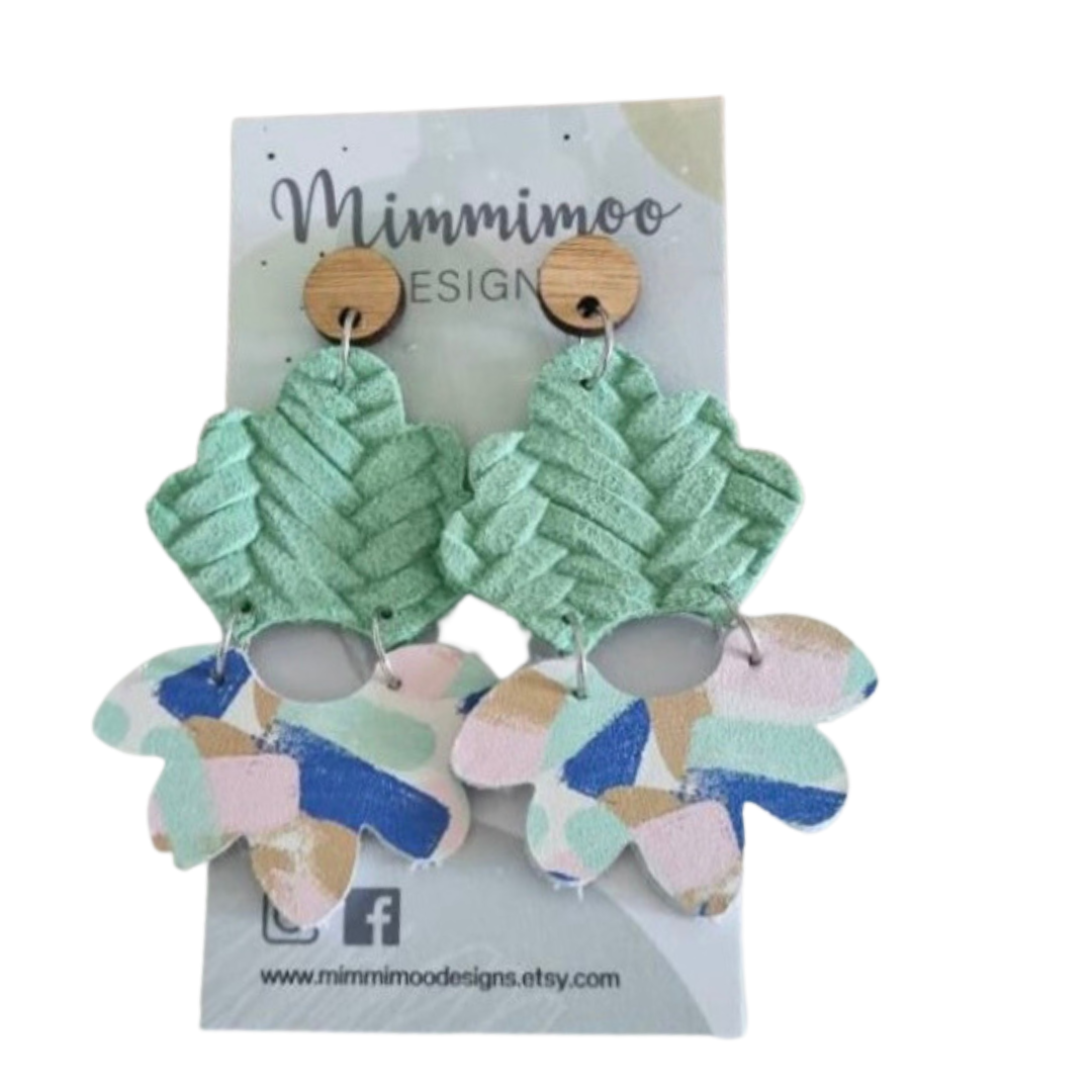 Mint Green Abstract Earrings