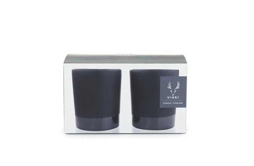 Black Stoneware Tumblers by Viski