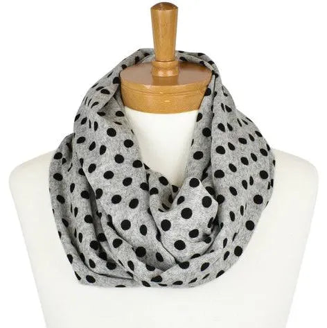 Polka Dot Grey Jersey Snood