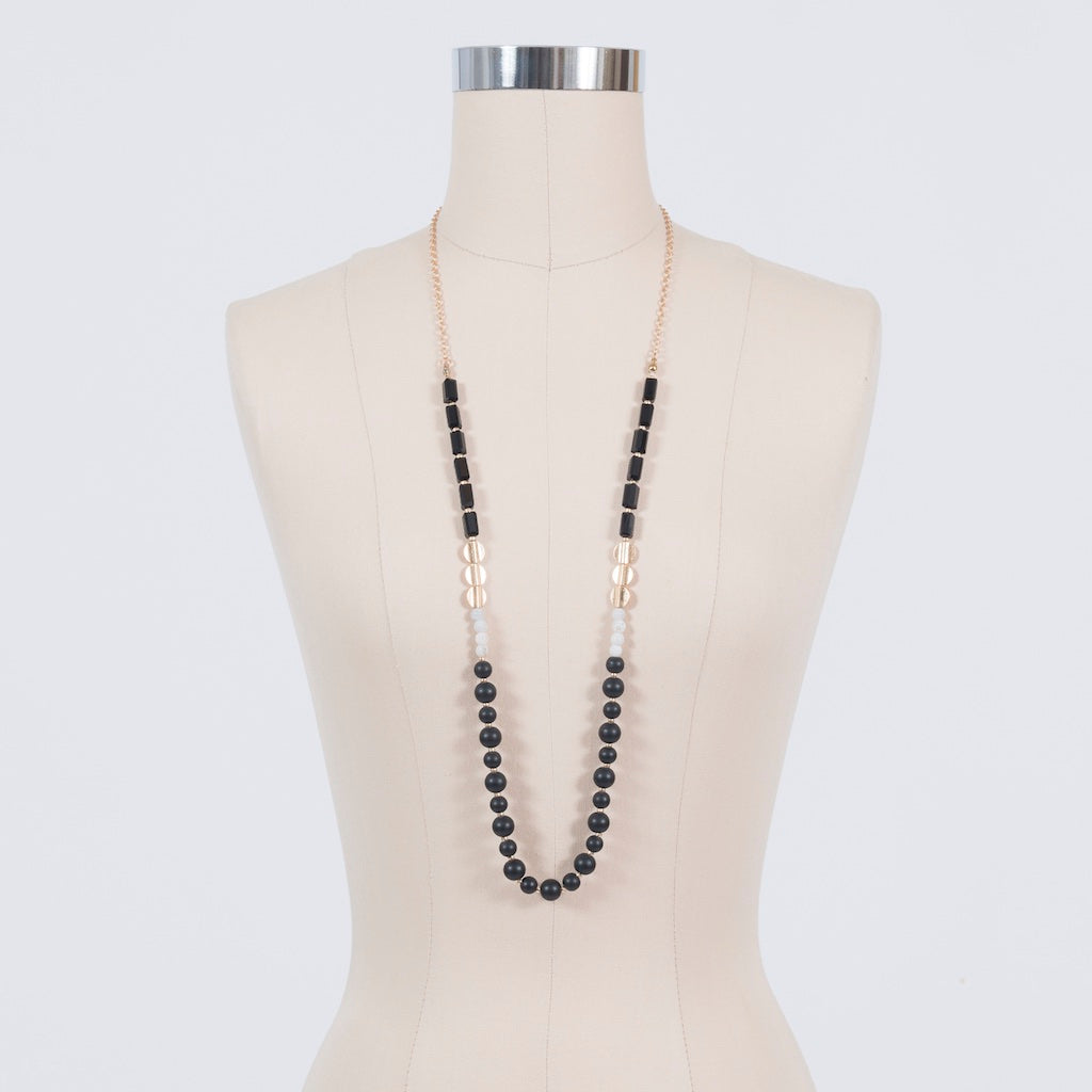 Long Black & Gold Necklace