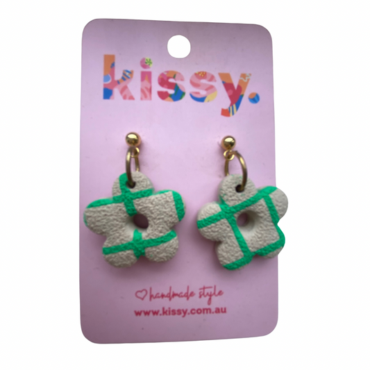 Green Flower Dangles