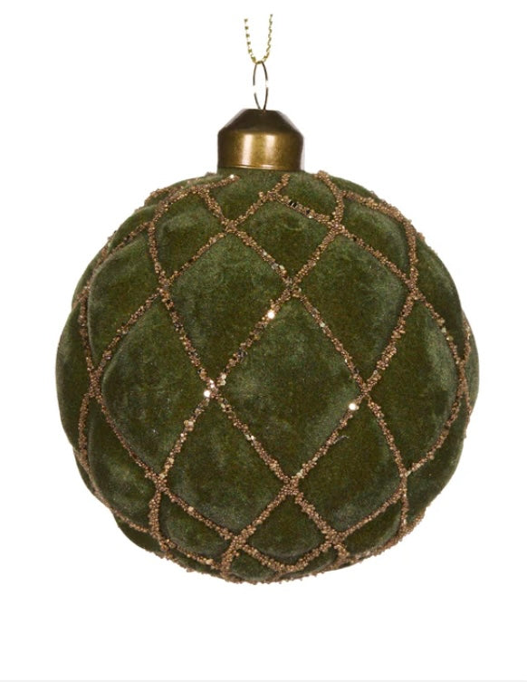 Luxe Velvet Quilted Christmas Bauble