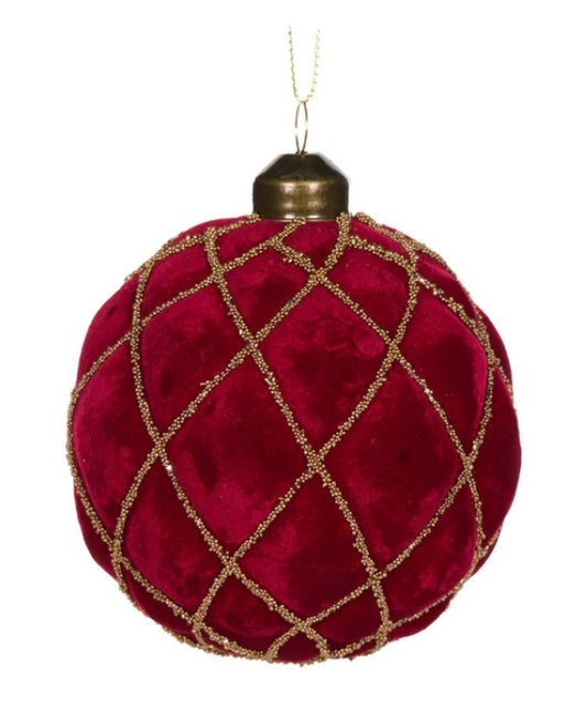 Luxe Velvet Quilted Christmas Bauble