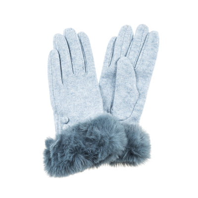 Ice Blue Fur Gloves