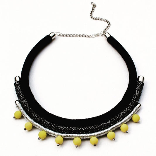 Grey/Yellow Rope Necklace