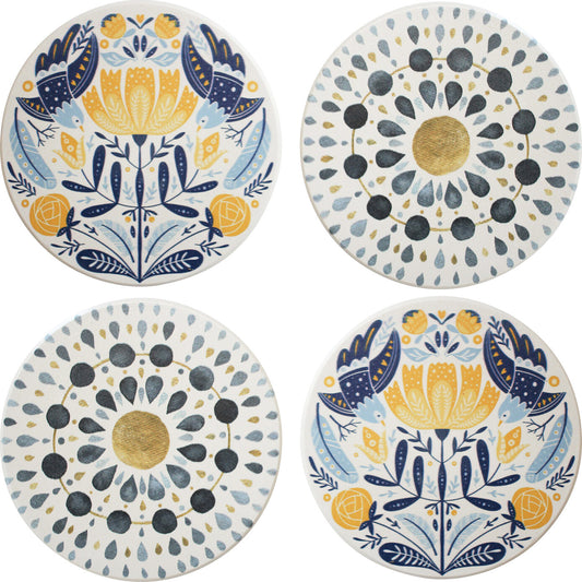 Folksy Ceramic Coasters