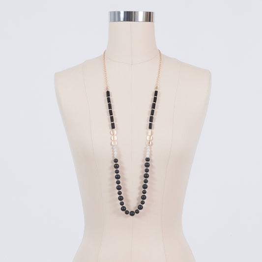 Long Black & Gold Necklace